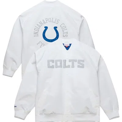 Mitchell & Ness White Indianapolis Colts Double Clutch Raglan Full-snap Jacket