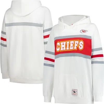 Mitchell & Ness White Kansas City Chiefs Plus Size Head Coach Throwback Pullover Hoodie