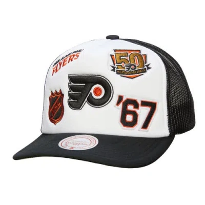 Mitchell & Ness White/black Philadelphia Flyers Gridlock Trucker Adjustable Hat
