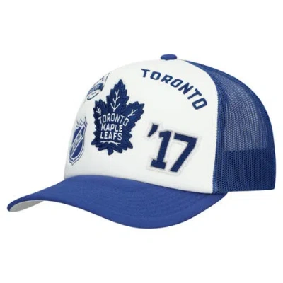 Mitchell & Ness White/blue Toronto Maple Leafs Gridlock Trucker Adjustable Hat