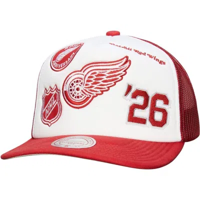 Mitchell & Ness White/red Detroit Red Wings Gridlock Trucker Adjustable Hat