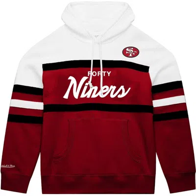Mitchell & Ness White/red San Francisco 49ers Big & Tall Head Coach Hoodie