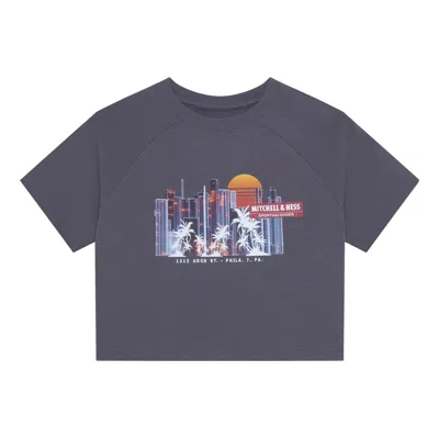 Mitchell & Ness (wmns)  X Nba Phila City View Short Board T-shirt 'grey' In Gray
