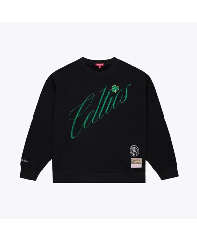 Mitchell & Ness Women's Black Boston Celtics Hardwood Classics Script Lightweight Sweatshirt