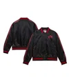 Mitchell & Ness Women's Black Buffalo Bills Raglan Satin Full-snap Jacket In Blue