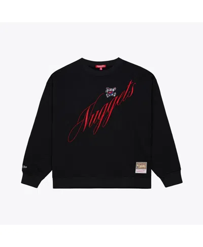 Mitchell & Ness Women's Black Denver Nuggets Hardwood Classics Script Lightweight Sweatshirt