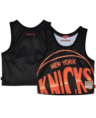 Mitchell & Ness Women's Black New York Knicks Hardwood Classics Big Face 4.0 Cropped Tank Top