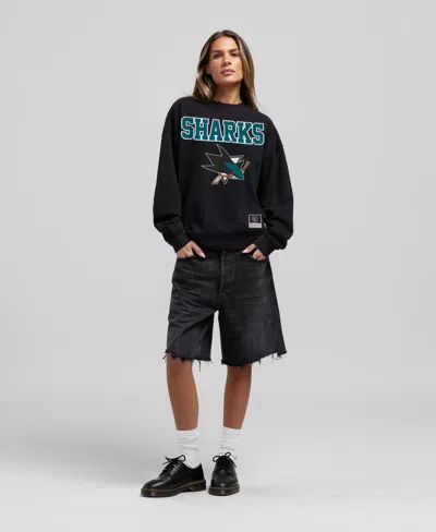 Mitchell & Ness Women's Black San Jose Sharks Core Oversized Sweatshirt