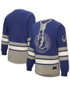 Mitchell & Ness Women's Blue Tampa Bay Lightning Heritage Lace-up Pullover Sweatshirt In Blue