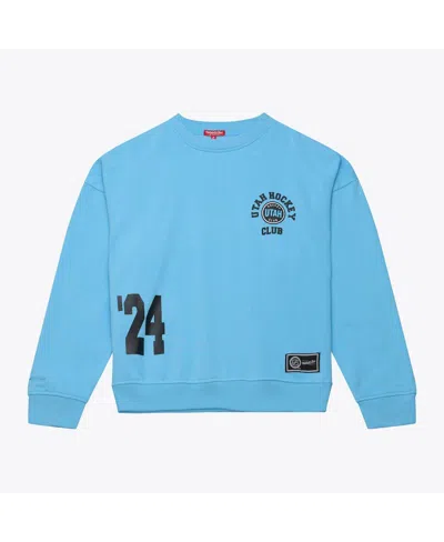 Mitchell & Ness Kids' Women's Blue Utah Mammoth Crewneck Sweatshirt
