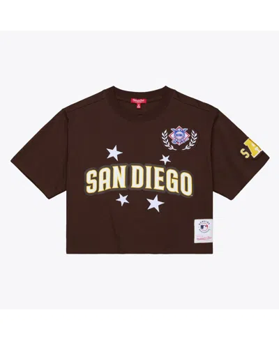 Mitchell & Ness Women's Brown San Diego Padres Pep Rally Cropped Boxy T-shirt