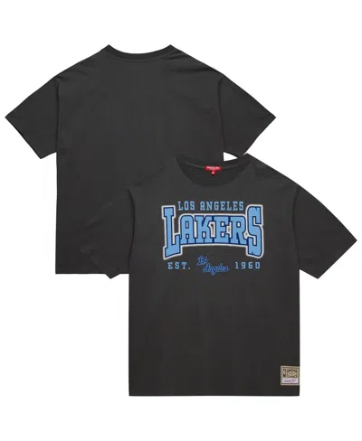 Mitchell & Ness Women's Charcoal Los Angeles Lakers Hardwood Classics Oversized Boyfriend T-shirt In Black