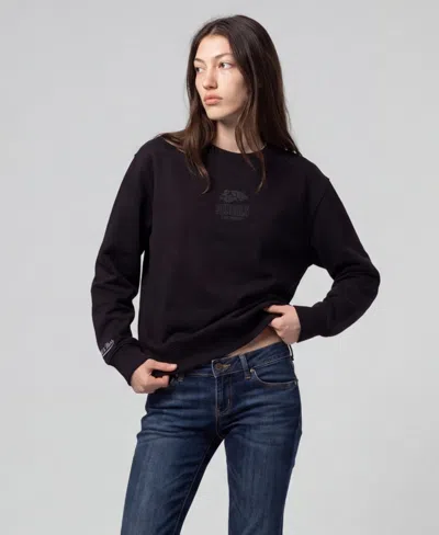 Mitchell & Ness Women's Core Essentials Cincinnati Bengals Graphic Dropped-shoulder Sweatshirt In Black