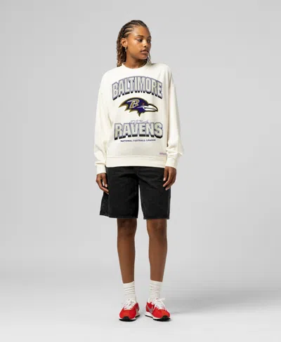 Mitchell & Ness Women's Cream Baltimore Ravens Tonal Arch Sweatshirt In White