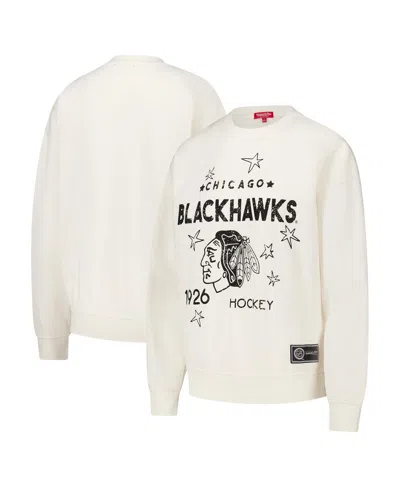 Mitchell & Ness Women's Cream Chicago Blackhawks Logo 3.0 Pullover Sweatshirt In White
