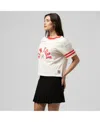 Mitchell & Ness Women's Cream New York Yankees Cooperstown Collection Cropped Yoke T-shirt In White
