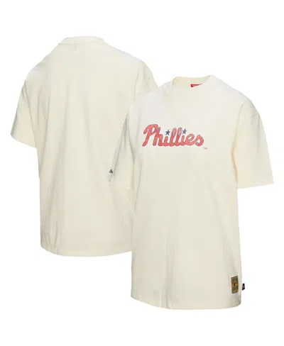 Mitchell & Ness Women's Cream Philadelphia Phillies Boyfriend T-shirt In Neutral