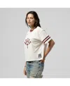 Mitchell & Ness Women's Cream Texas A&m Aggies Cropped Ringer T-shirt In Multi