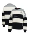 Mitchell & Ness Women's Gray/black Milwaukee Brewers Cooperstown Collection Blocked Fleece Pullover Sweatshirt In Multi
