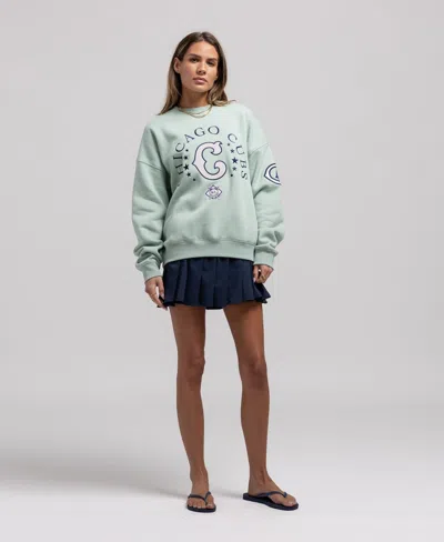 Mitchell & Ness Women's Green Chicago Cubs Yacht Rock Sweatshirt In Multi