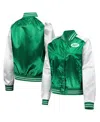 Mitchell & Ness Women's Green New York Jets Team 2.0 Satin Raglan Full-snap Jacket In Multi