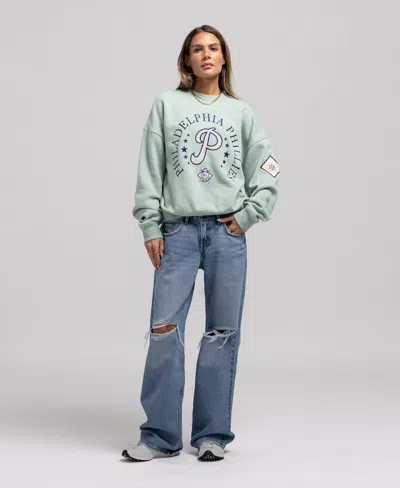 Mitchell & Ness Women's Green Philadelphia Phillies Yacht Rock Sweatshirt In Multi