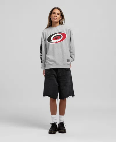 Mitchell & Ness Women's Heather Gray Carolina Hurricanes Core 3-hit Oversized Sweatshirt