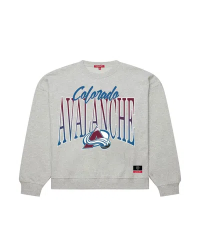 Mitchell & Ness Women's Heather Gray Colorado Avalanche Hockey Night Sweatshirt