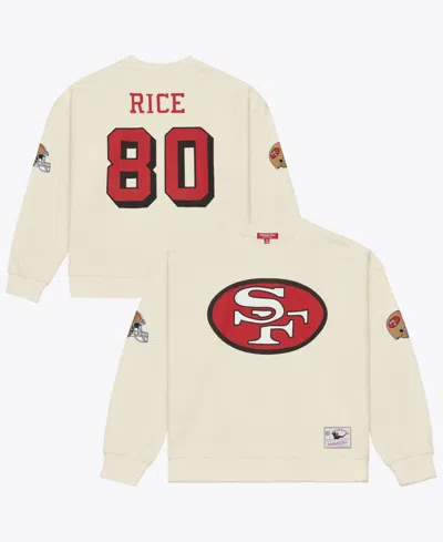 Mitchell & Ness Women's Jerry Rice Cream San Francisco 49ers Name & Number Sweatshirt In Neutral