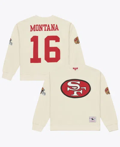 Mitchell & Ness Women's Joe Montana Cream San Francisco 49ers Name & Number Sweatshirt In Metallic