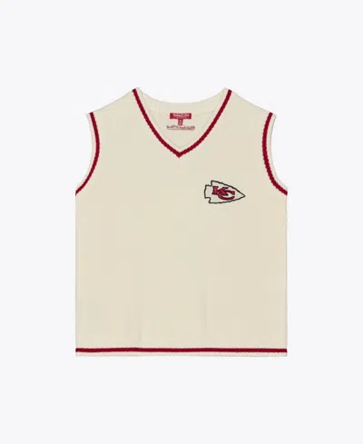 Mitchell & Ness Women's Kansas City Chiefs Retro Roots Midweight V-neck Sweater Vest In Neutral