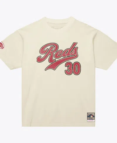 Mitchell & Ness Women's Ken Griffey Jr. Cream Cincinnati Reds Cooperstown Name & Number Throwback T-shirt In Neutral