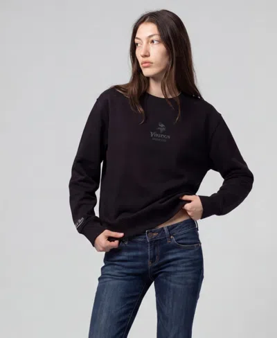 Mitchell & Ness Women's Minnesota Vikings Core Essentials Dropped-shoulder Graphic Sweatshirt In Black