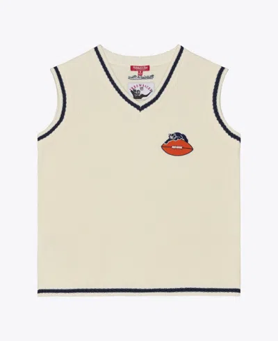 Mitchell & Ness Women's  Cream Chicago Bears Retro Roots V-neck Sweater Vest