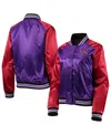 Mitchell & Ness Women's  Purple Toronto Raptors Hardwood Classics Raglan Satin Full-snap Jacket In Purple