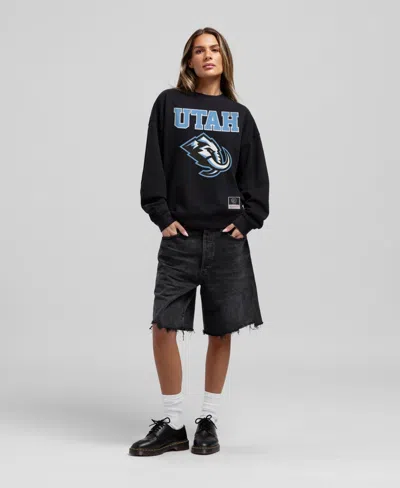 Mitchell & Ness Women's Mitchell Ness Black Utah Mammoth Core Oversized Sweatshirt