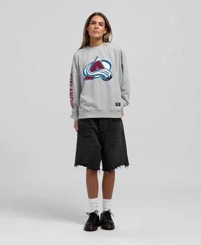 Mitchell & Ness Women's Mitchell Ness Heather Gray Colorado Avalanche Core 3-hit Oversized Sweatshirt