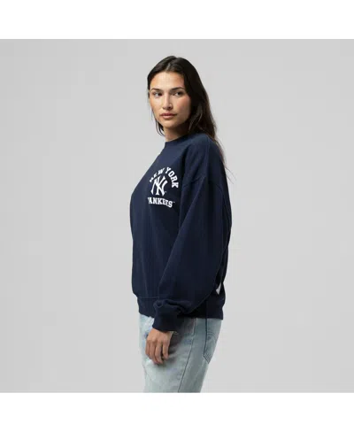 Mitchell & Ness Women's Navy New York Yankees Cooperstown Collection Crewneck Sweatshirt In Blue