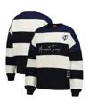 Mitchell & Ness Women's Navy/black Minnesota Twins Cooperstown Collection Blocked Fleece Pullover Sweatshirt In Black