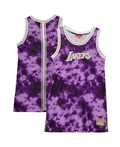 Mitchell & Ness Women's Purple Los Angeles Lakers Hardwood Classics Galaxy Jersey Tank Top