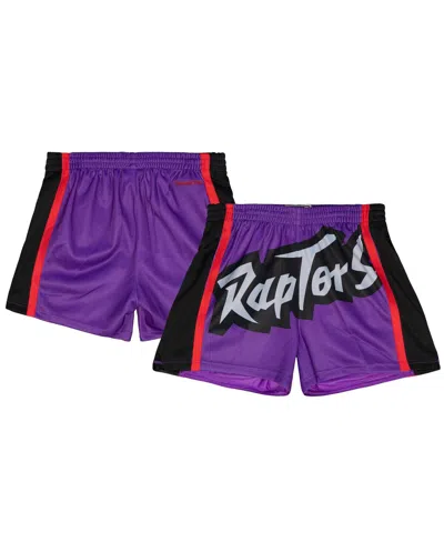 Mitchell & Ness Women's Purple Toronto Raptors Swingman Big Face 3.0 Basketball Shorts