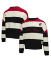 Mitchell & Ness Women's Red/black Atlanta Braves Cooperstown Collection Blocked Fleece Pullover Sweatshirt In Multi