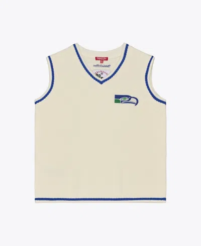 Mitchell & Ness Women's Retro Roots V-neck Sleeveless Sweater Vest In Neutral