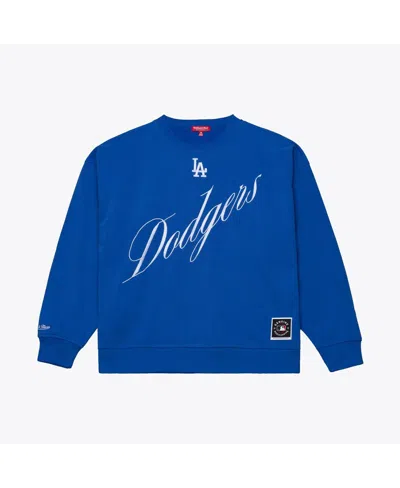 Mitchell & Ness Women's Royal Los Angeles Dodgers Script Sweatshirt In Blue