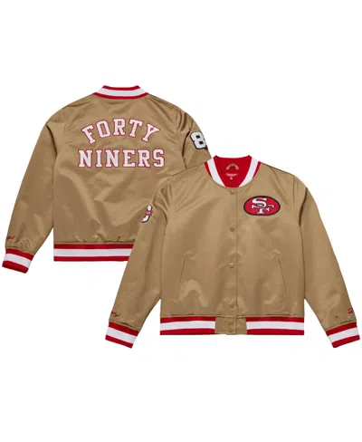 Mitchell & Ness Women's San Francisco 49ers 80th Anniversary Satin Full-snap Jacket In Gold