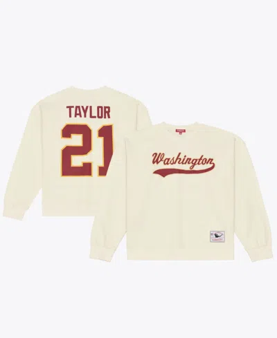Mitchell & Ness Women's Sean Taylor Cream Washington Commanders Name & Number Sweatshirt In Neutral