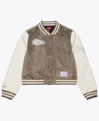 Mitchell & Ness Women's Tan Kansas City Chiefs Full-snap Varsity Jacket In Brown