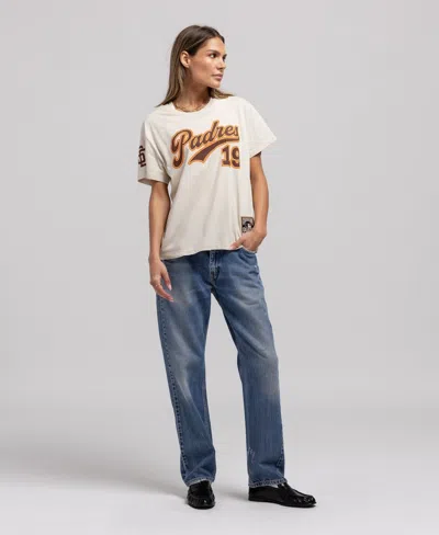 Mitchell & Ness Women's Tony Gwynn Natural San Diego Padres Cooperstown Name Number Throwback T-shirt In White