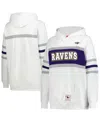 Mitchell & Ness White Baltimore Ravens Plus Size Head Coach Throwback Pullover Hoodie In White