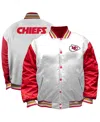 Mitchell & Ness Women's White Kansas City Chiefs Plus Size Full-snap Satin Jacket In White